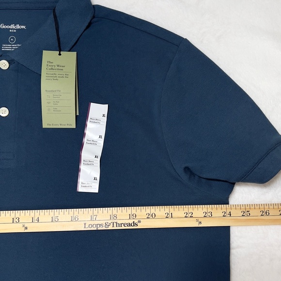 2 NWT Goodfellow & Co. Polo Shirts Men’s XL 1 Navy 1 Baby Blue NEW - Picture 7 of 15
